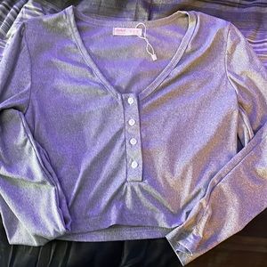 Cropped Gray Long sleeve shirt